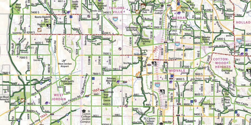 mapa de ciclovias em Salt Lake City - Utah